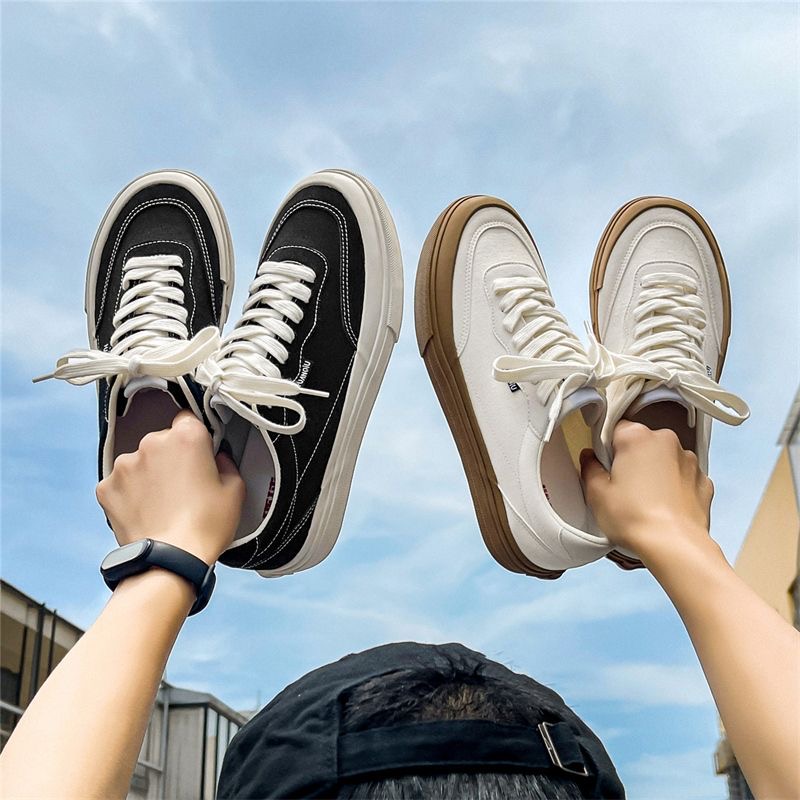 Low-top canvas shoes boys Korean version of the hundred with flat bottom vulcanized tide shoes male skateboarding shoes